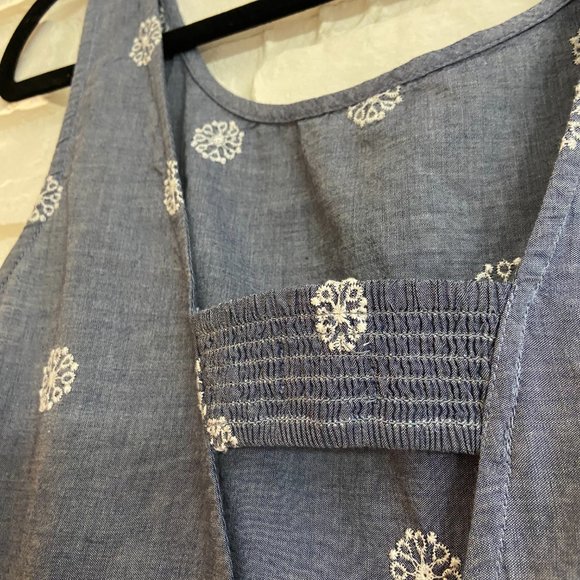 3/$15 Embroidered Linen Dress with Key-hole Back - Picture 8 of 9